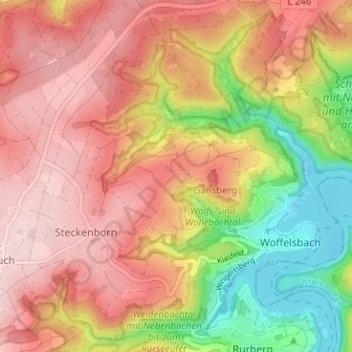 Hechelscheid topographic map, elevation, terrain