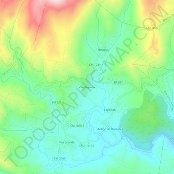 Vila Pequena topographic map, elevation, terrain