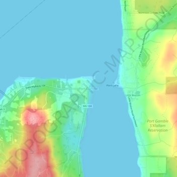 Port Gamble topographic map, elevation, terrain