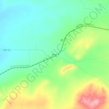 Ancho topographic map, elevation, terrain