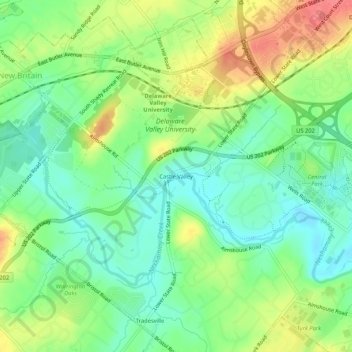 Castle Valley topographic map, elevation, terrain