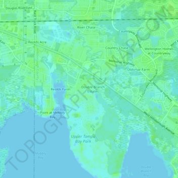 Roxana Woods topographic map, elevation, terrain