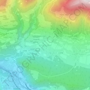 Issing topographic map, elevation, terrain