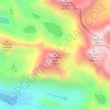 Desolation Peak topographic map, elevation, terrain
