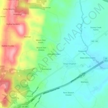 Hillside Estates topographic map, elevation, terrain