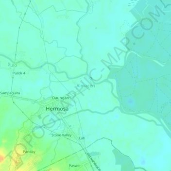 Almacen topographic map, elevation, terrain