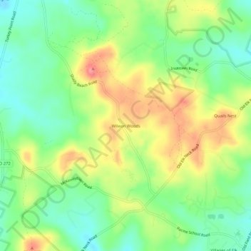 Wilwon Woods topographic map, elevation, terrain