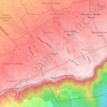 Neogan topographic map, elevation, terrain