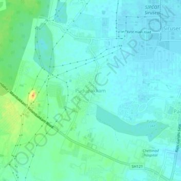 Pudupakkam topographic map, elevation, terrain