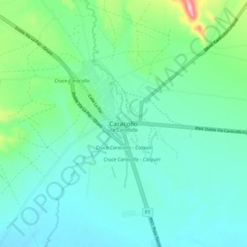 Caracollo topographic map, elevation, terrain