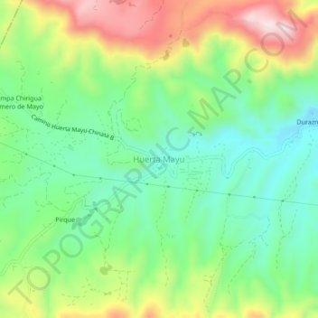 Huerta Mayu topographic map, elevation, terrain