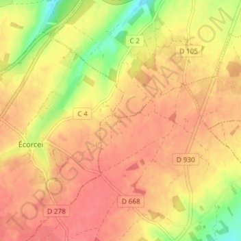 Le Fay de la Lande topographic map, elevation, terrain