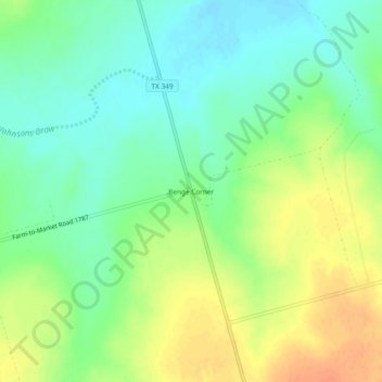 Benge Corner topographic map, elevation, terrain