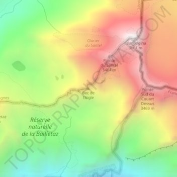 Bec de l'Aigle topographic map, elevation, terrain
