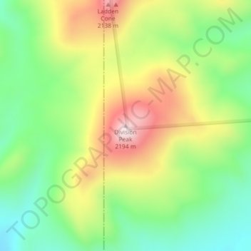 Division Peak topographic map, elevation, terrain