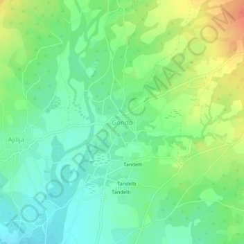 Gondo topographic map, elevation, terrain