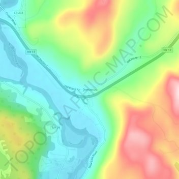 Damascus topographic map, elevation, terrain