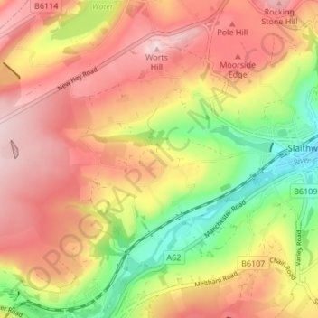 Cop Hill topographic map, elevation, terrain