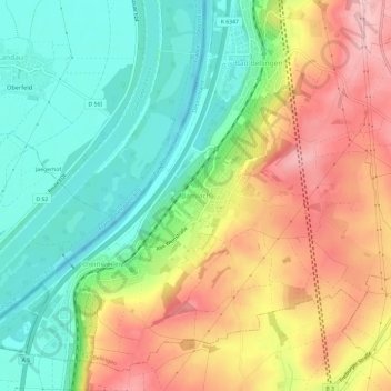Bamlach topographic map, elevation, terrain