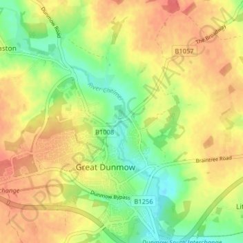 Church End topographic map, elevation, terrain