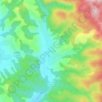 Luncasprie topographic map, elevation, terrain
