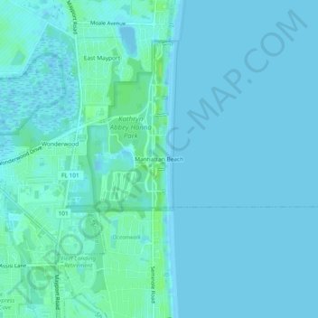 Manhattan Beach topographic map, elevation, terrain