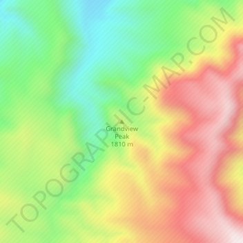 Grandview Peak topographic map, elevation, terrain