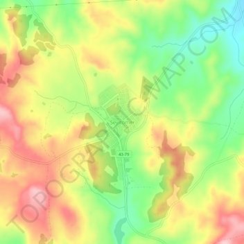 Seyitömer topographic map, elevation, terrain