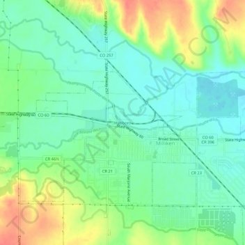 Hillsboro topographic map, elevation, terrain