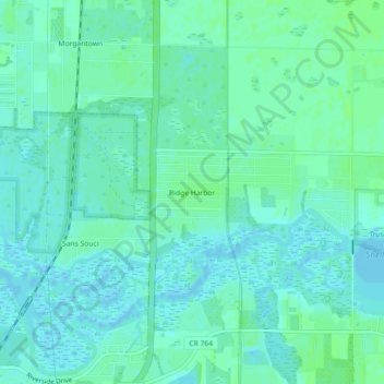 Ridge Harbor topographic map, elevation, terrain