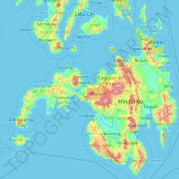 Lanao del Norte topographic map, elevation, terrain