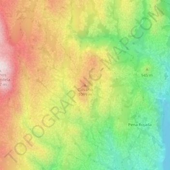Calvário topographic map, elevation, terrain