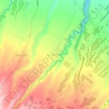 La Fortuna topographic map, elevation, terrain