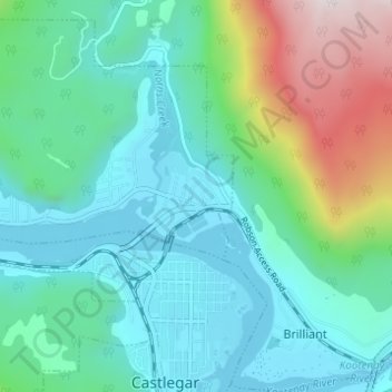 Raspberry topographic map, elevation, terrain