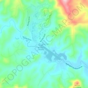 Kooralbyn topographic map, elevation, terrain