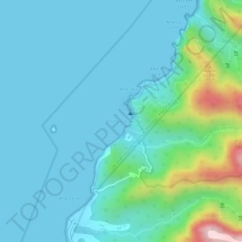 Anse Couleuvre topographic map, elevation, terrain