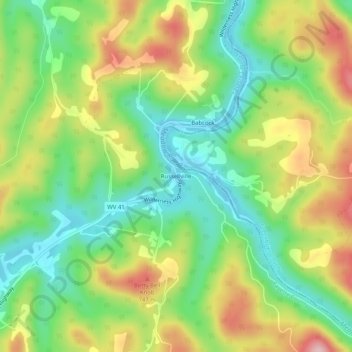 Russellville topographic map, elevation, terrain