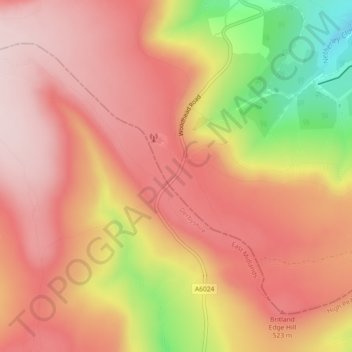 Holme Moss topographic map, elevation, terrain