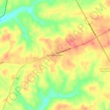 Bon Aqua Junction topographic map, elevation, terrain