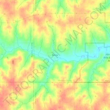 Barney topographic map, elevation, terrain