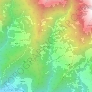 Paledi topographic map, elevation, terrain