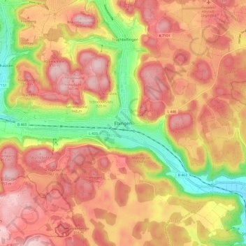 Ebingen topographic map, elevation, terrain