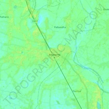 Islampur topographic map, elevation, terrain