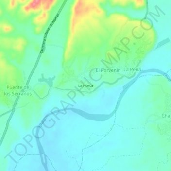 La Horca topographic map, elevation, terrain