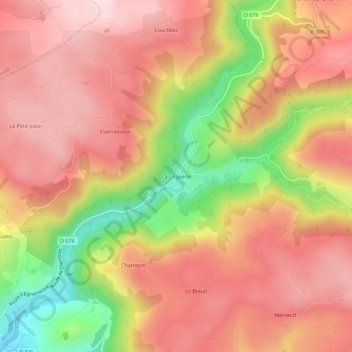 La Chapelle topographic map, elevation, terrain
