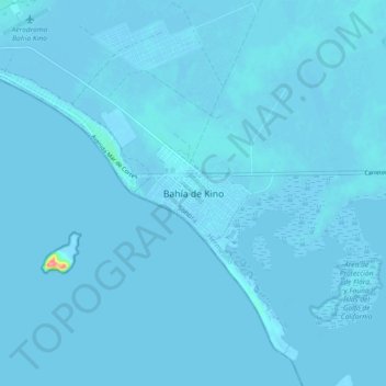 Bahía de Kino topographic map, elevation, terrain