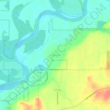Red Cedar topographic map, elevation, terrain