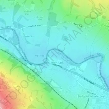 Wharfedale topographic map, elevation, terrain