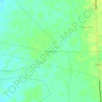 Bhasariya topographic map, elevation, terrain