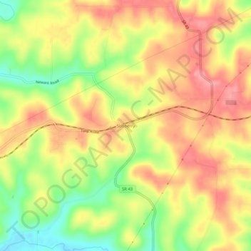 Solsberry topographic map, elevation, terrain